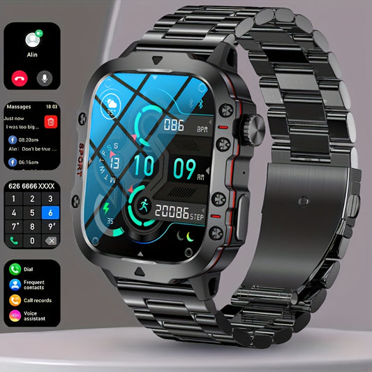 New Rugged Smart Watch Men Wireless Call IP68 Waterproof Sport Fitness AI Voice Outdoor  100+ Sports Modes Outdoor Smartwatch