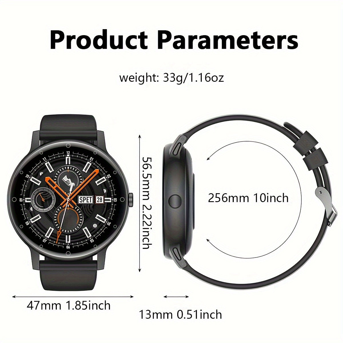 1.39'' Full Touch Screen Smartwatch - Sleep Tracker, Wireless Call, Pedometer, Music Control, 100+ Sport Modes, AI Control, Games, Fitness Tracker for Android/IOS Phones, Perfect for Women and Men, Stylish Fitness Companion